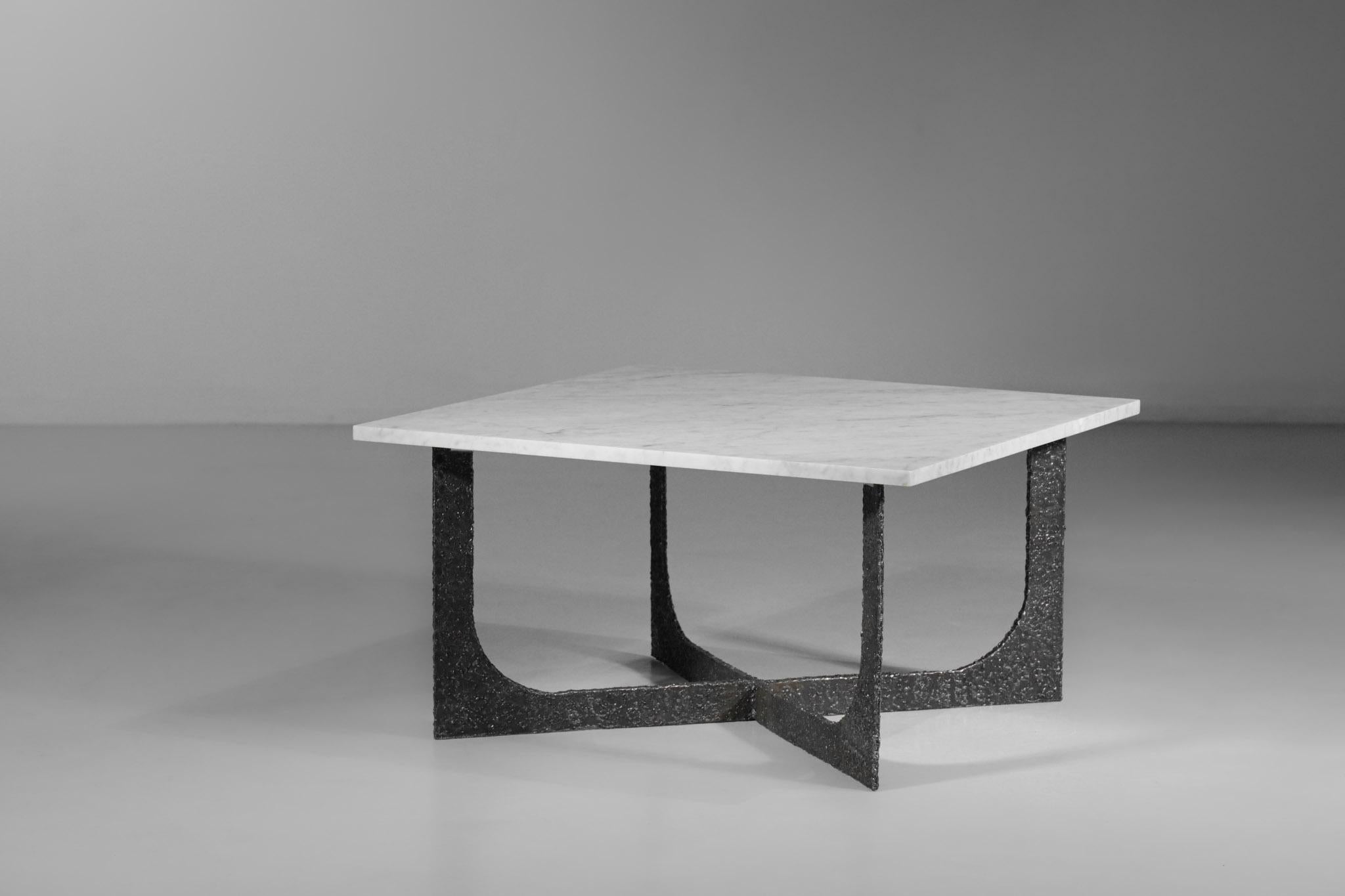 Modern coffee table by Donna in steel and marble - DO1 For Sale 3