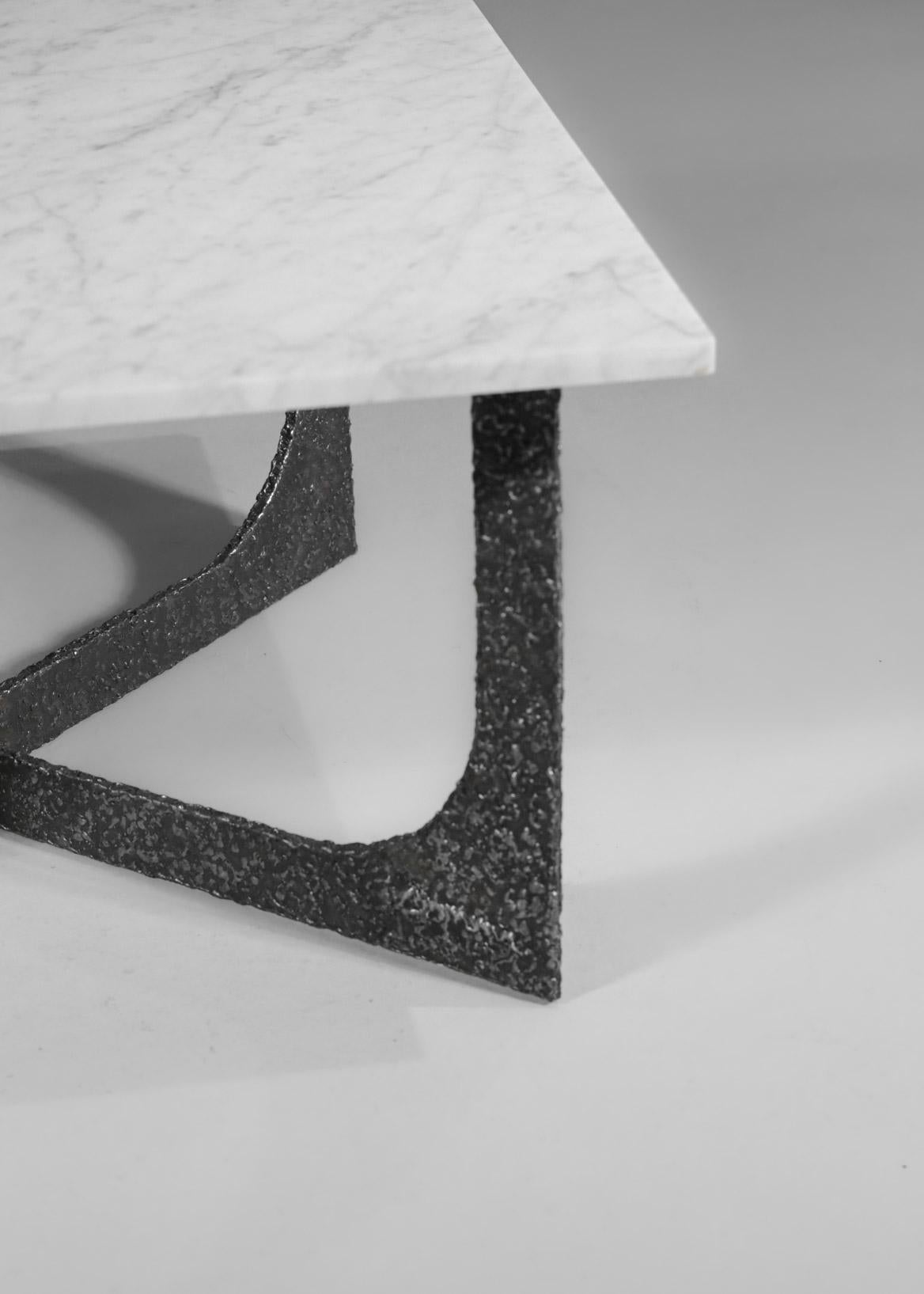 Modern coffee table by Donna in steel and marble - DO1 For Sale 5