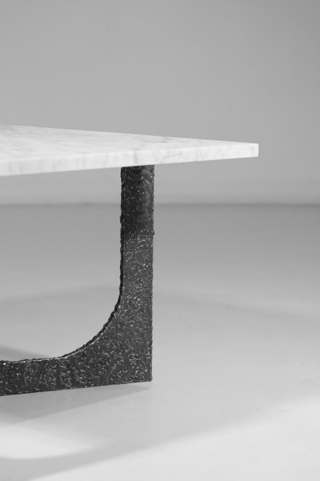 Modern coffee table by Donna in steel and marble - DO1 In New Condition For Sale In Lyon, FR