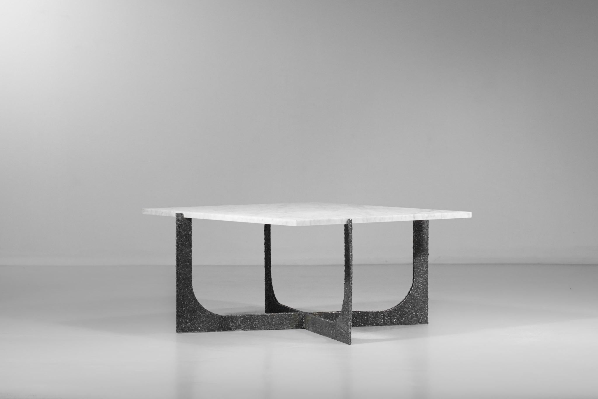 Contemporary Modern coffee table by Donna in steel and marble - DO1 For Sale