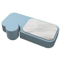 Table basse moderne avec base en Wood ou en laque et plateau en marbre