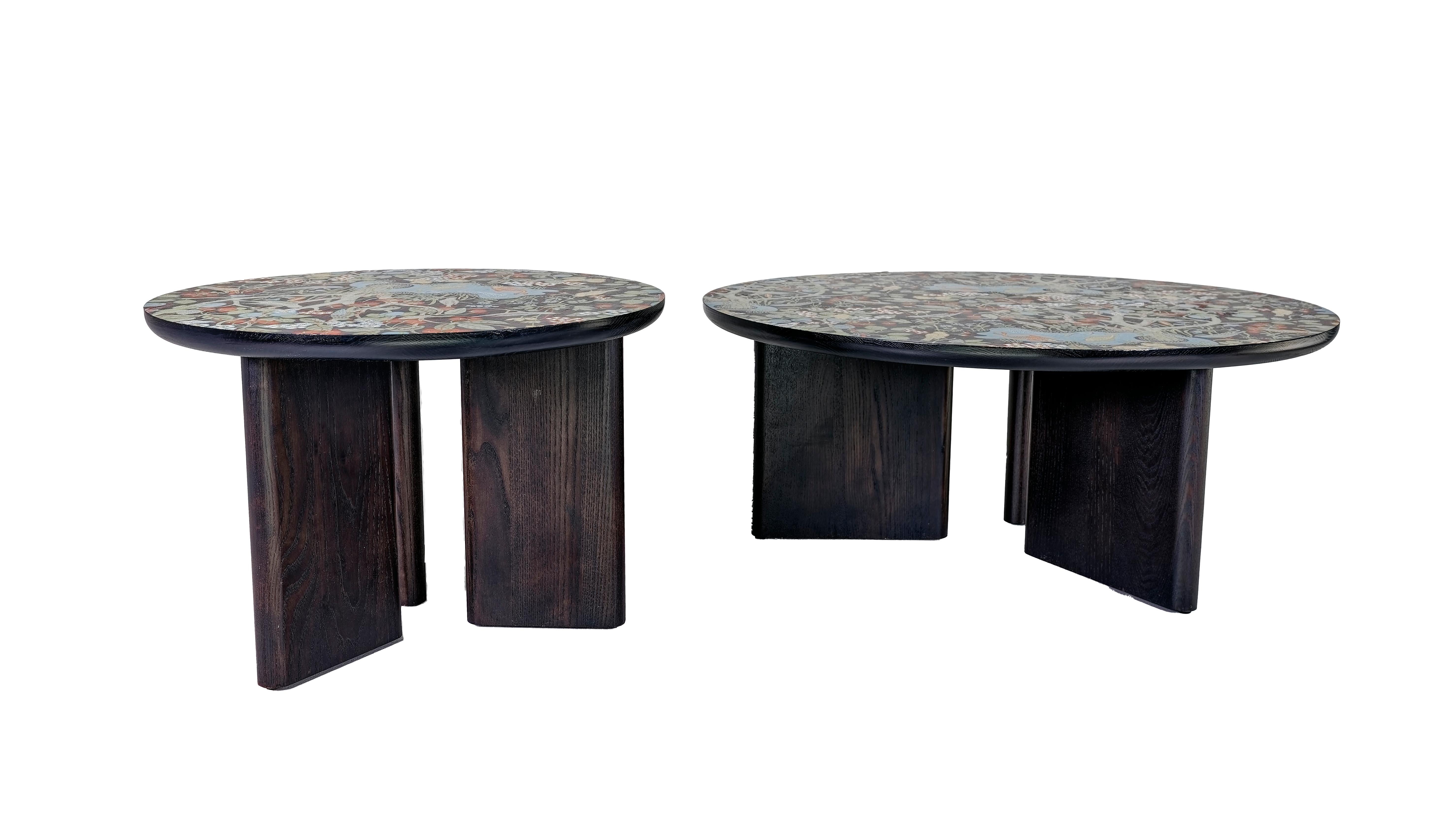 Moderne Table basse moderne en chêne ébénisé Josef Frank en vente