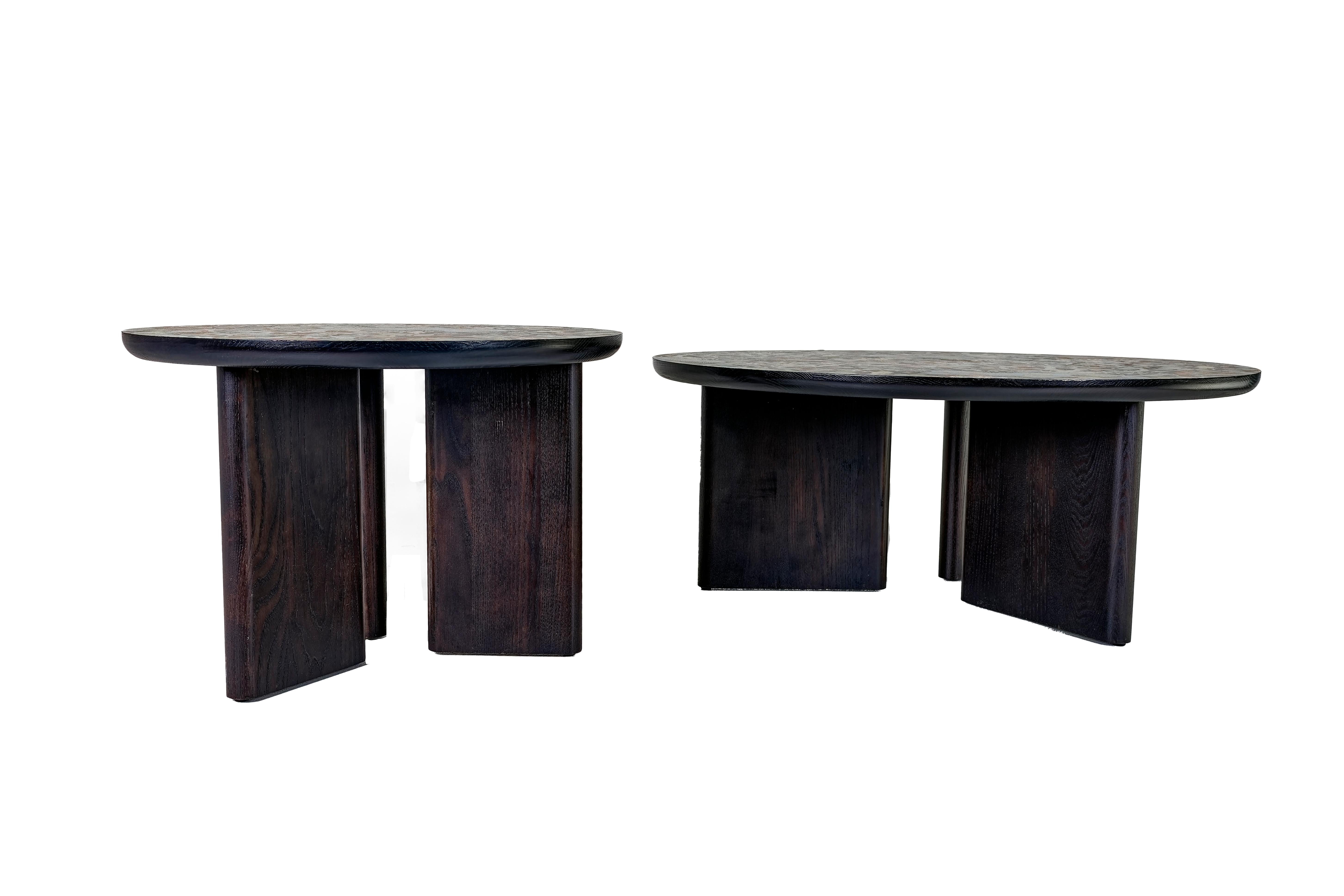 Contemporary Modern Coffee Table, Ebonized Oak, Josef Frank For Sale