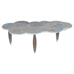 Tavolino nuvola in scagliola, basi plexiglass fatto a mano in italia disponibile