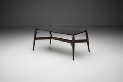 Modern Coffee Table in Black Formica and Wood, Europe ca 1950s