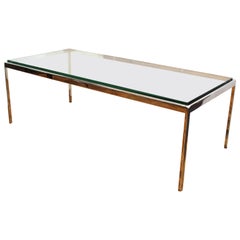 Modern Coffee Table in Chrome with Glass Top