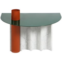 Modern Coffee Table in Marble and Powder Coated Steel from "Disused Collection"