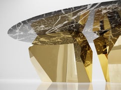 Modern Coffee Table in Marble & Gold Finishing