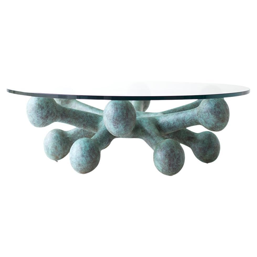 Modern Coffee Table in Verde, Krone Series For Sale