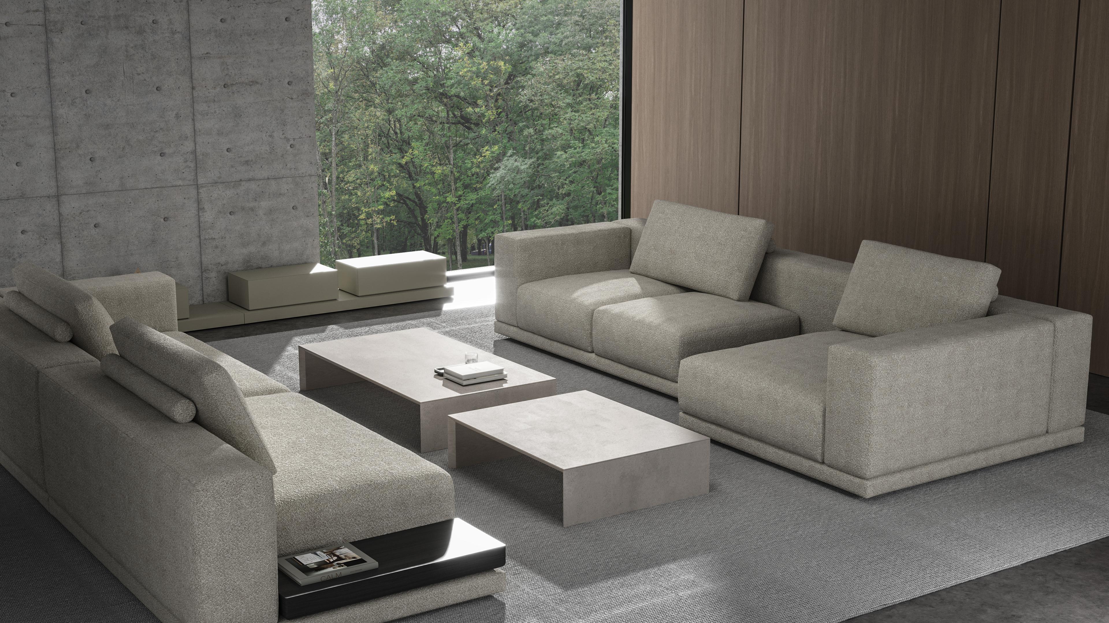 Impiallacciato Tavolino moderno 'Luminoso' in ceramica di Palo Nero in vendita