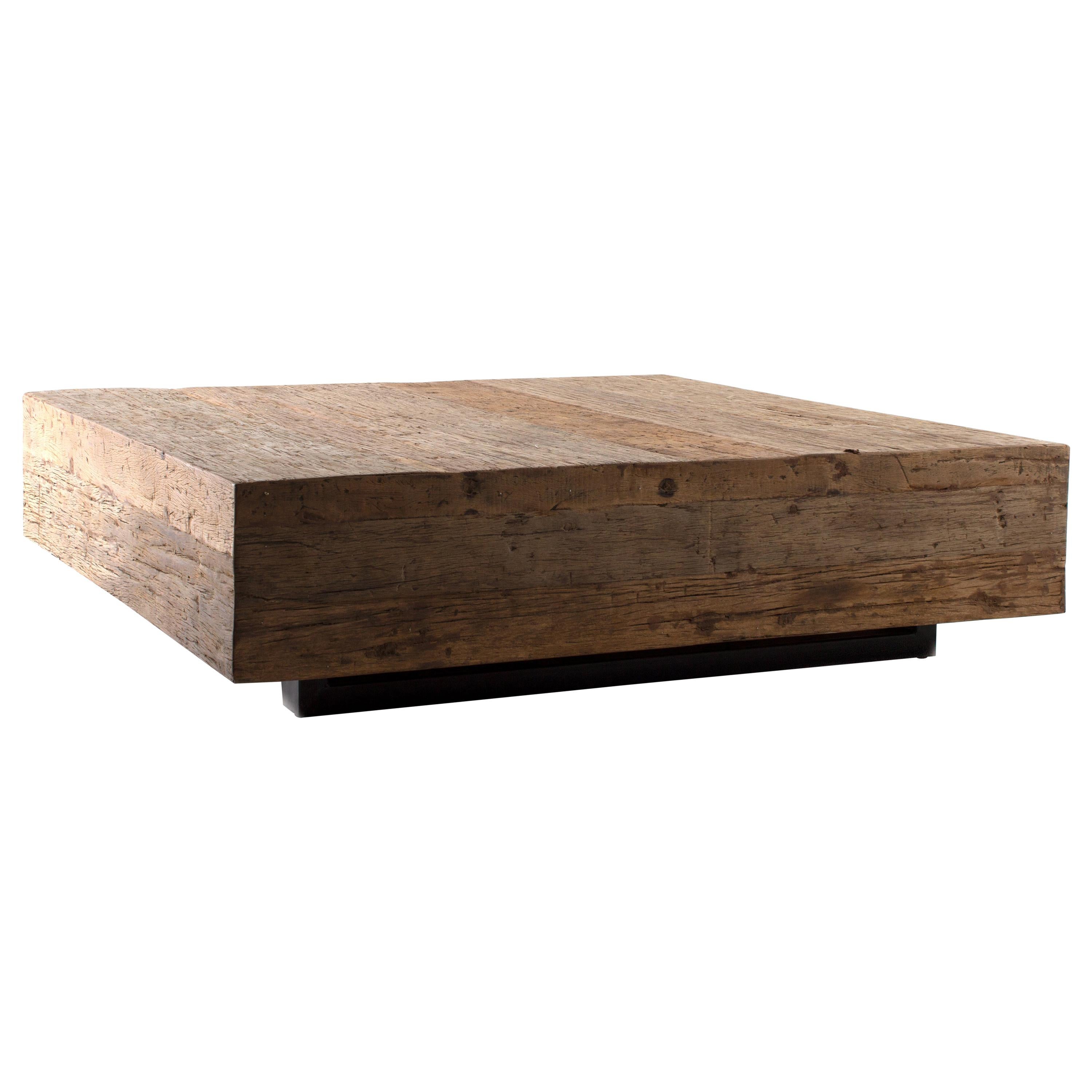 Modern Coffee Table Made from Reclaimed Elm by Brendan Bass