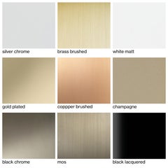 Modern Coffee Table, Oval Marble Emparador and Steel Base with Brass Finishing