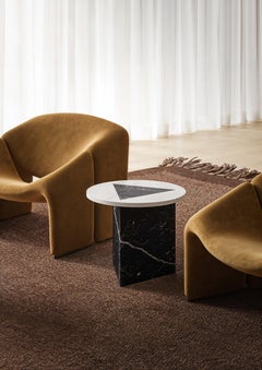 Moderner Couchtisch S aus schwarzem und weißem Marmor, Designer Lorenzo Zaccarin