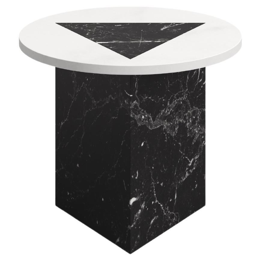 Mesa de centro moderna S de mármol blanco y negro, Diseñador Lorenzo Zaccarin