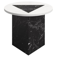 Mesa de centro moderna S de mármol blanco y negro, Diseñador Lorenzo Zaccarin