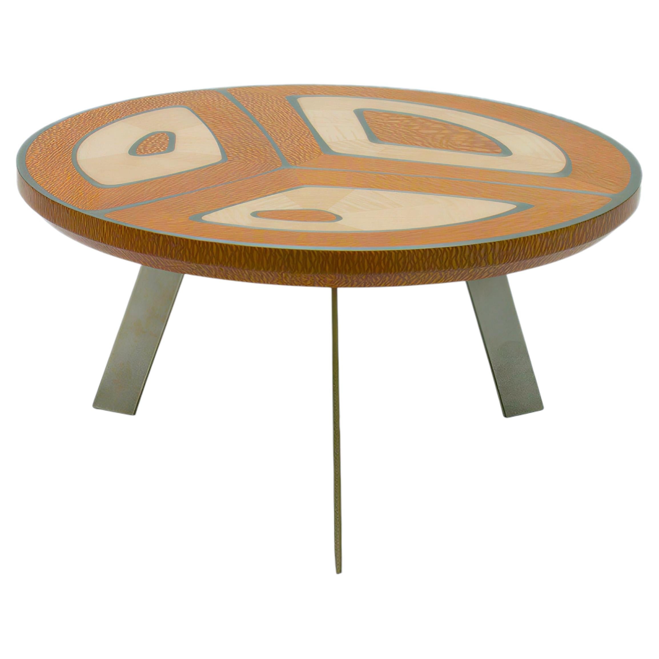 Mesa de centro moderna «Spanish Harlem» en beige, marrón y acero, de Ivan Paradisi