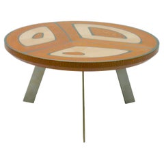 Modern Coffee Table "Spanish Harlem" in Beige, Brown & Steel by Ivan Paradisi