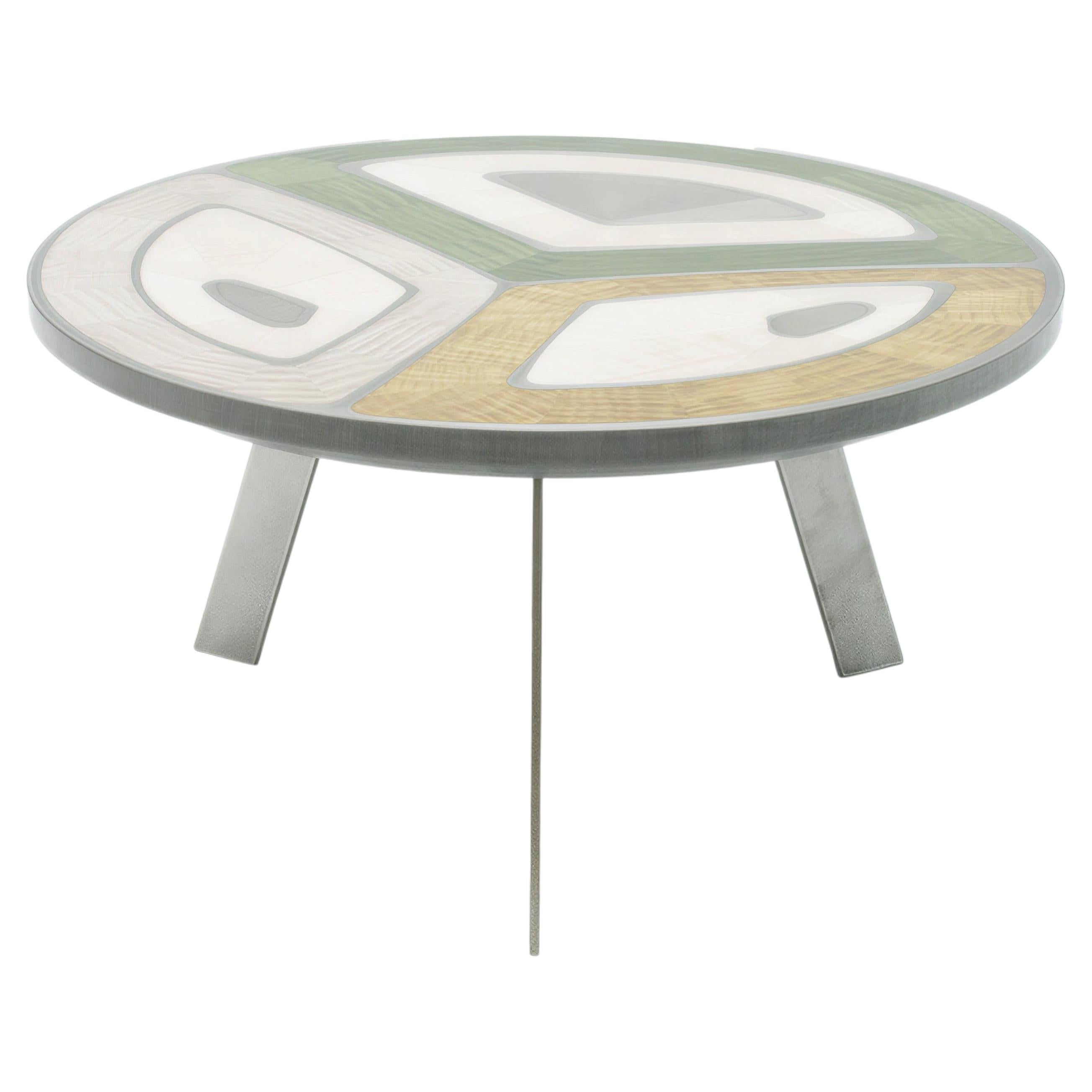 Modern Coffee Table "Spanish Harlem" in White, Yellow & Green by Ivan Paradisi For Sale