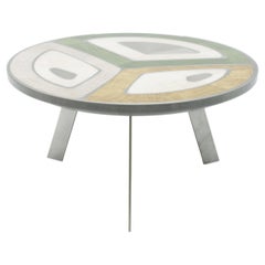Table basse moderne « Spanish Harlem » en blanc, jaune et vert, par Ivan Paradisi