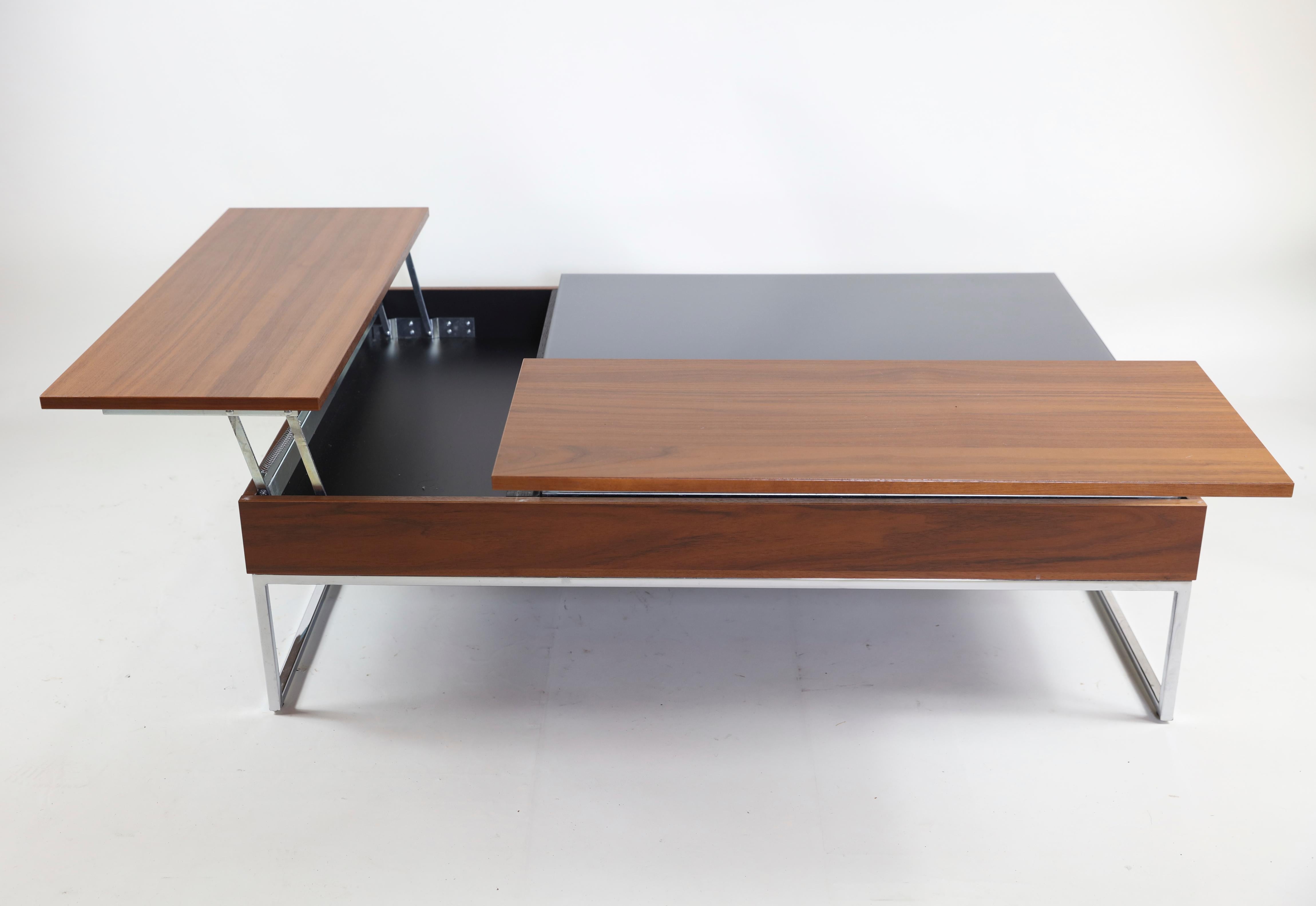 Modern Coffee Table Wood, Chrome & Glass
Please inquire about specific time period