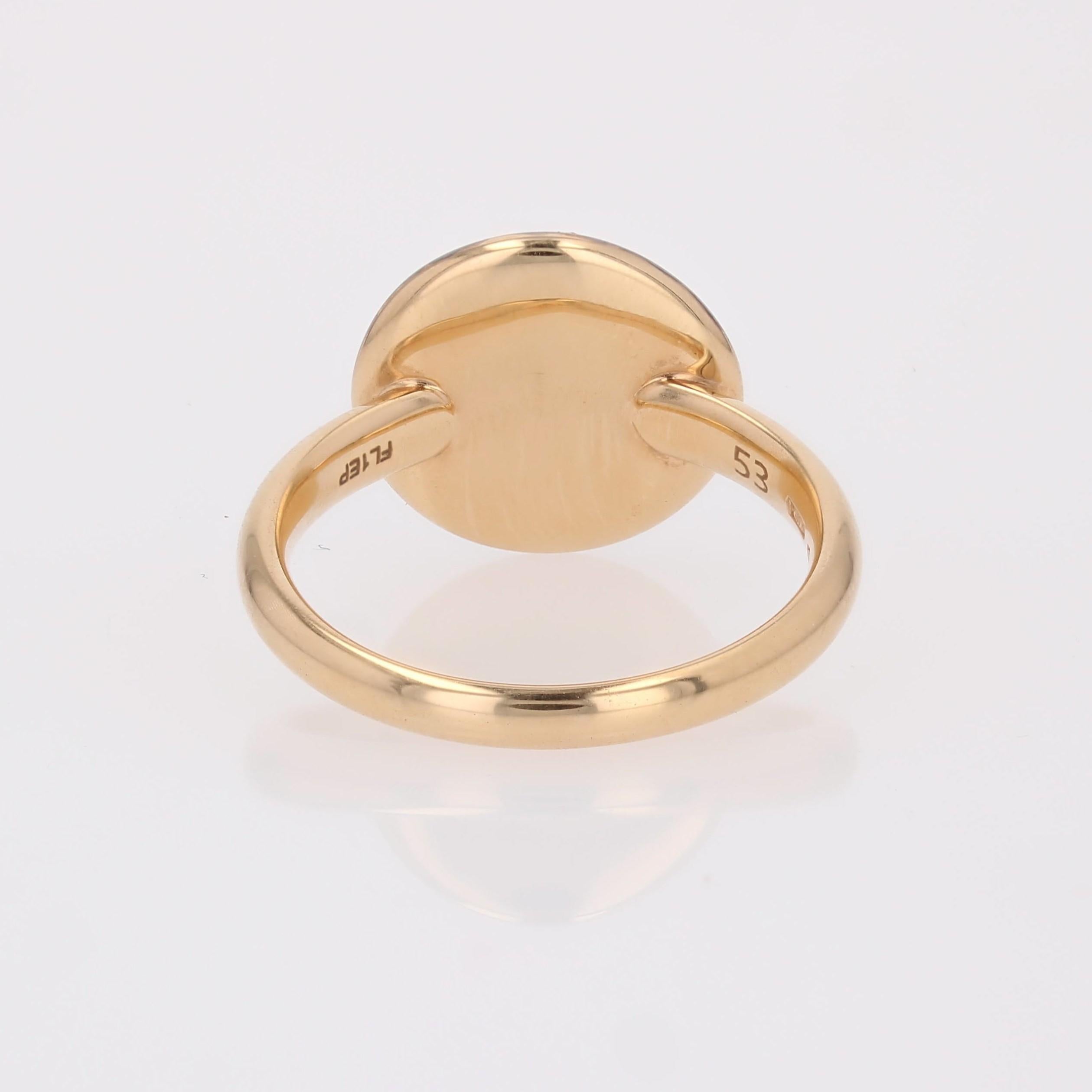 Modern Cognac Diamonds 18 Karat Rhodium Rose Gold Large Pomellato Sabbia Ring For Sale 11