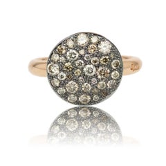 Moderner Cognacfarbener Diamanten 18 Karat Rhodium Roségold Großer Pomellato Sabbia Ring