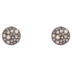Moderne Cognacfarbene Diamanten 18 Karat Rhodium Roségold Pomellato Sabbia-Ohrringe