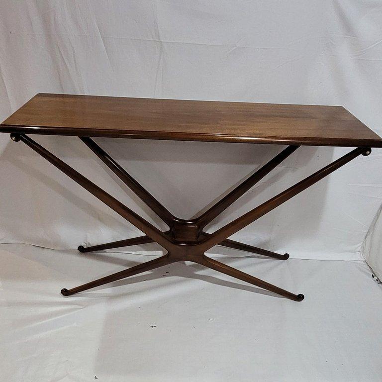 American Modern Collection Hand Made Solid Walnut Console Table For Sale