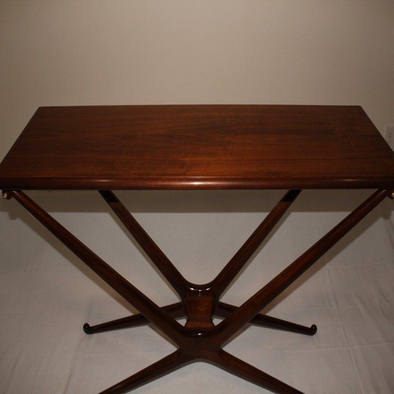Hand-Crafted Modern Collection Hand Made Solid Walnut Console Table For Sale