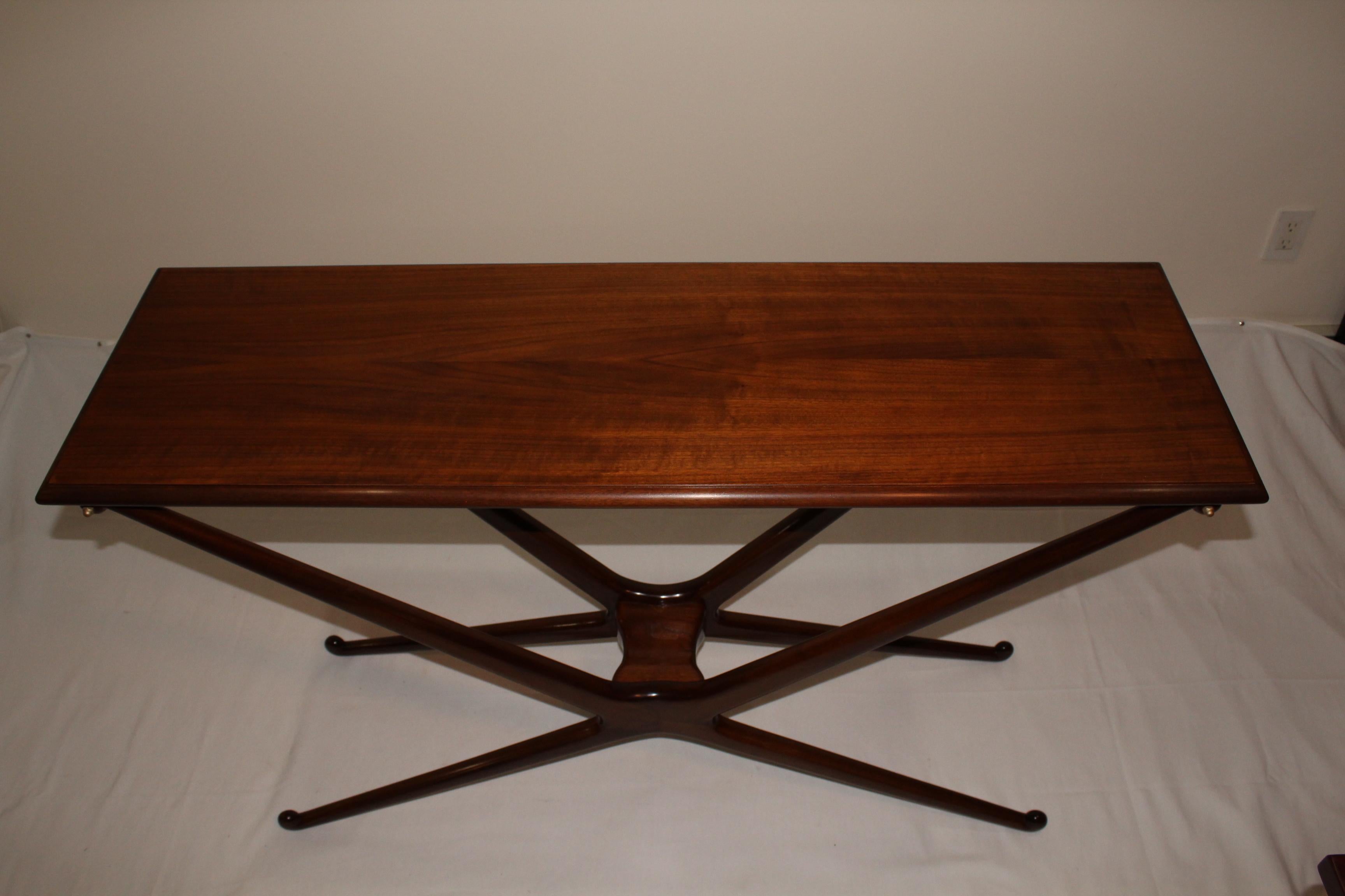 Contemporary Modern Collection Hand Made Solid Walnut Console Table For Sale