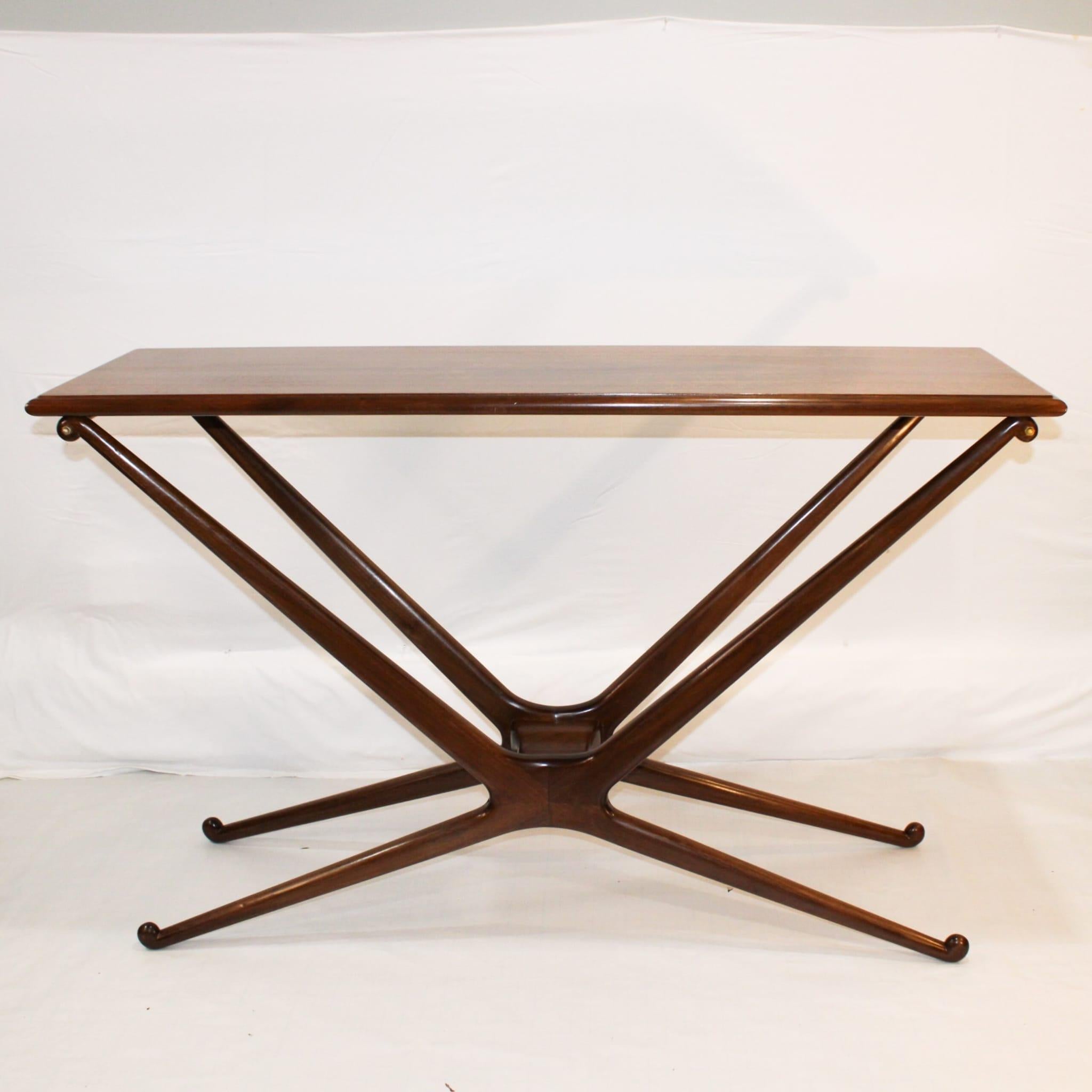 Modern Collection Hand Made Solid Walnut Console Table For Sale 1