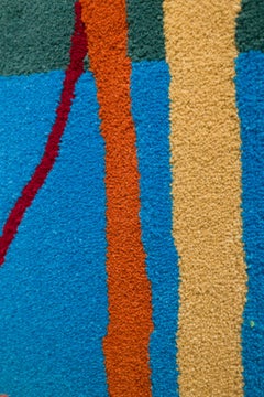 Modern Color block Tapestry or Rug, Tufted New Zealand Wool