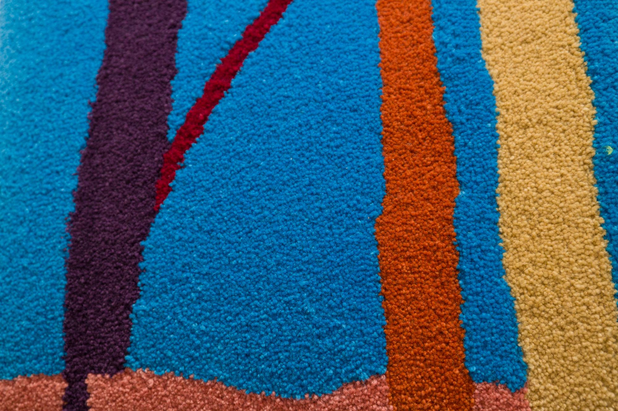 Modern Color Block Wandteppich oder Teppich, getuftete Neuseelandwolle (amerikanisch) im Angebot
