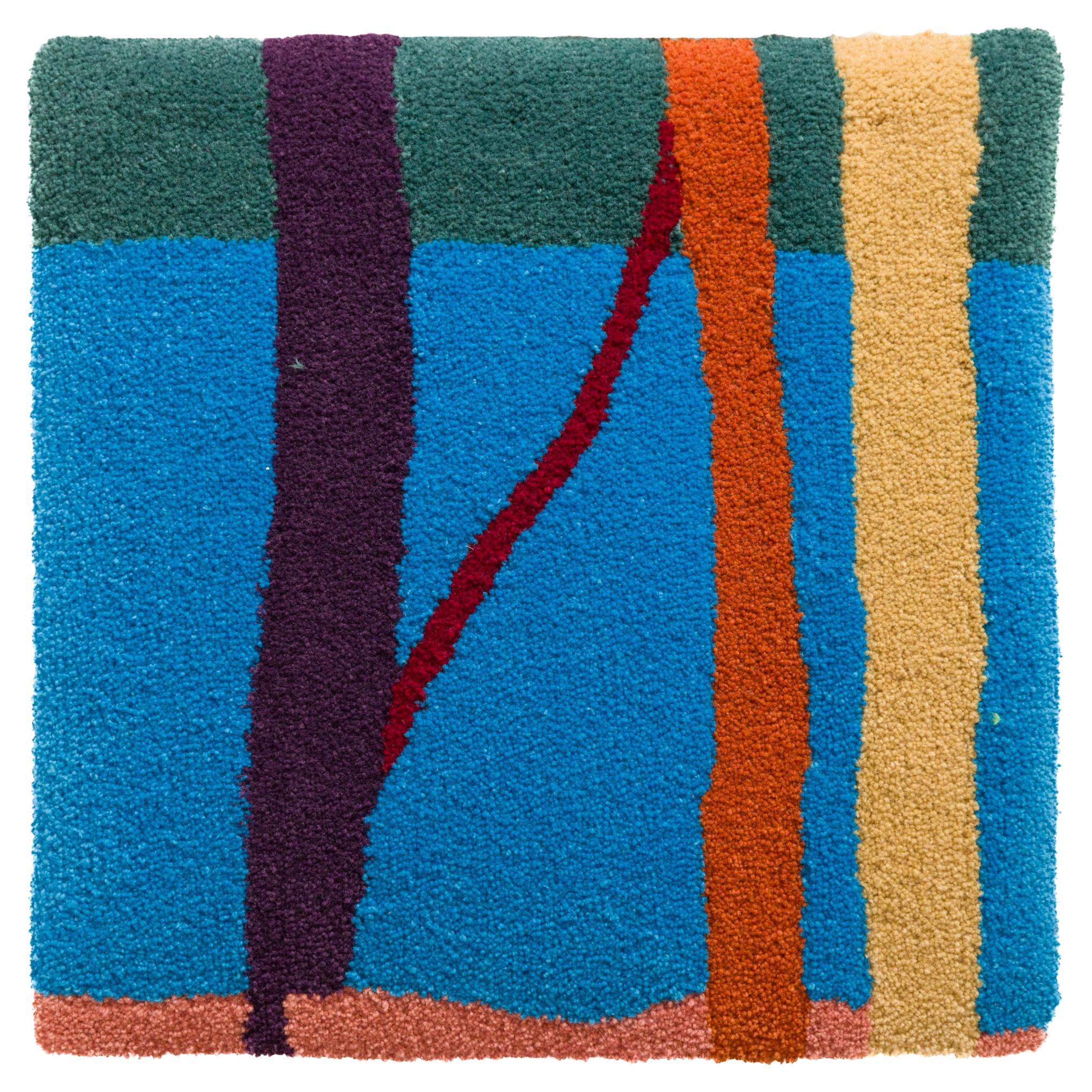 Modern Color block Tapestry or Rug, Tufted New Zealand Wool For Sale