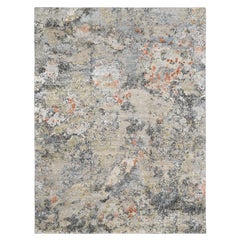 Modern Colorful Abstract Hand Knotted Rug 11'10''x15'9''