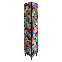 Armadietto per biancheria Modern Colorful Blossom con struttura in metallo forgiato di Ercole Home