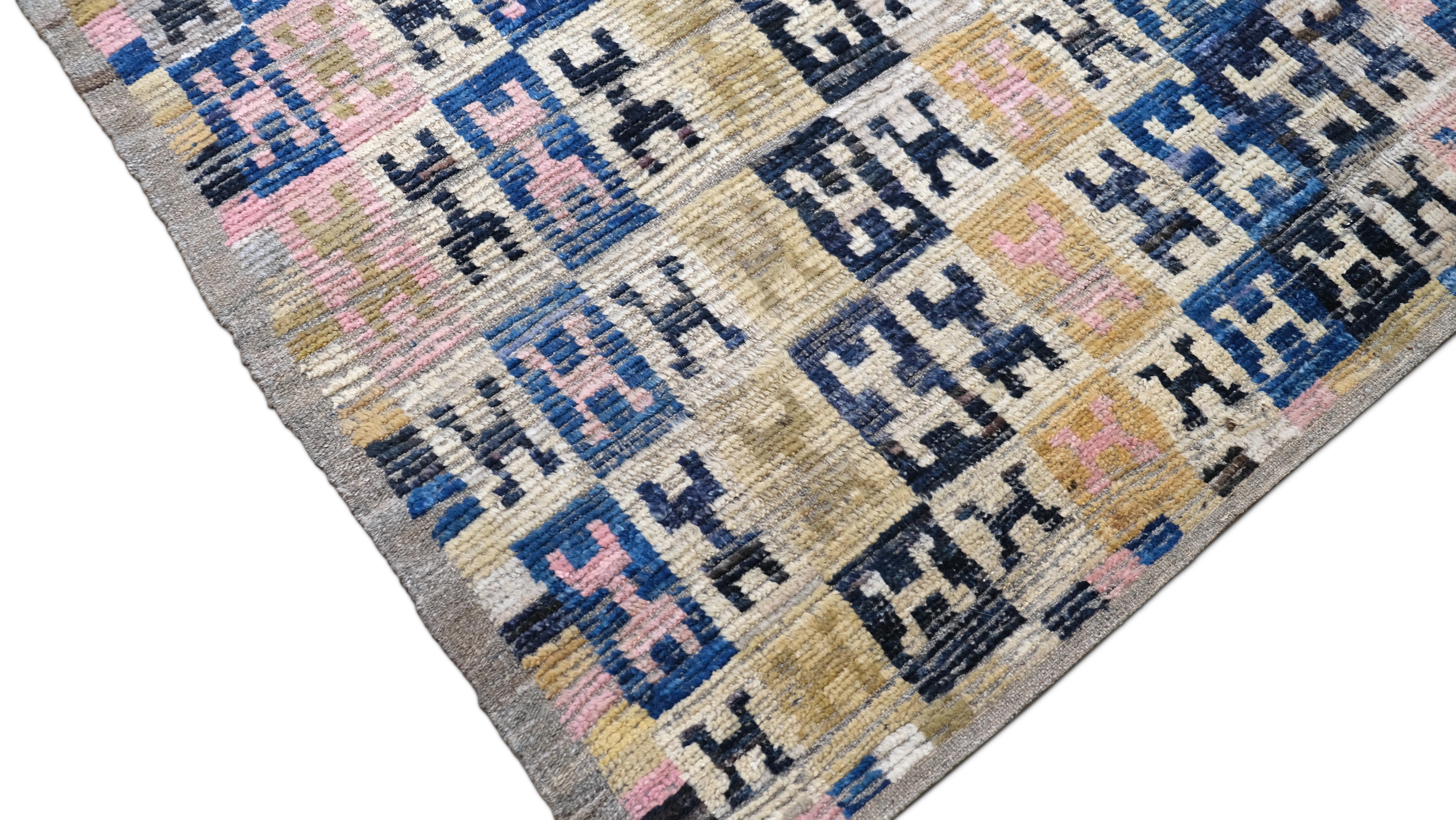 Alfombra geométrica moderna de lana de colores 9'3''x11'11'' Moderno en venta