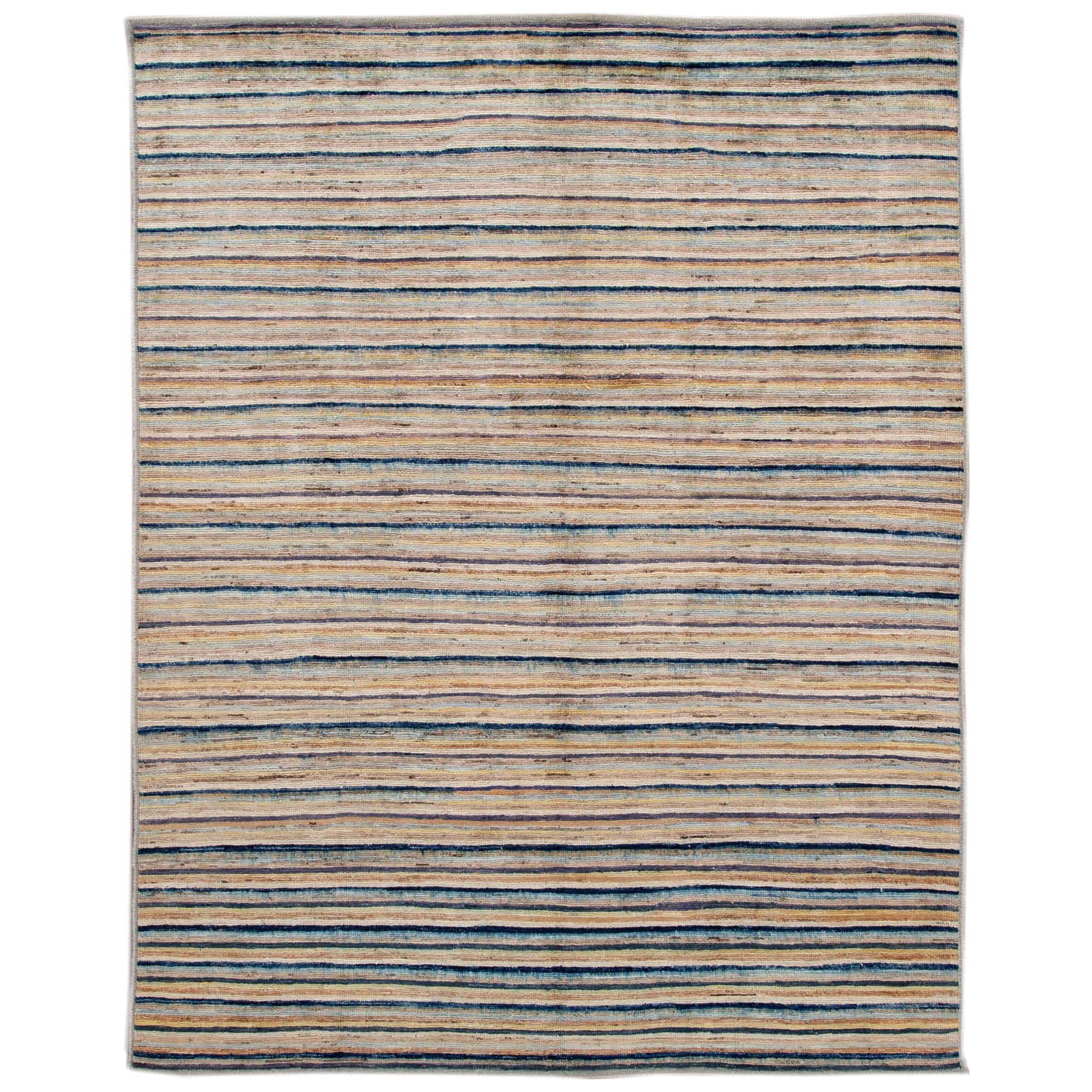 Colorful Modern Moroccan, Style Handmade Wool Rug For Sale at 1stDibs