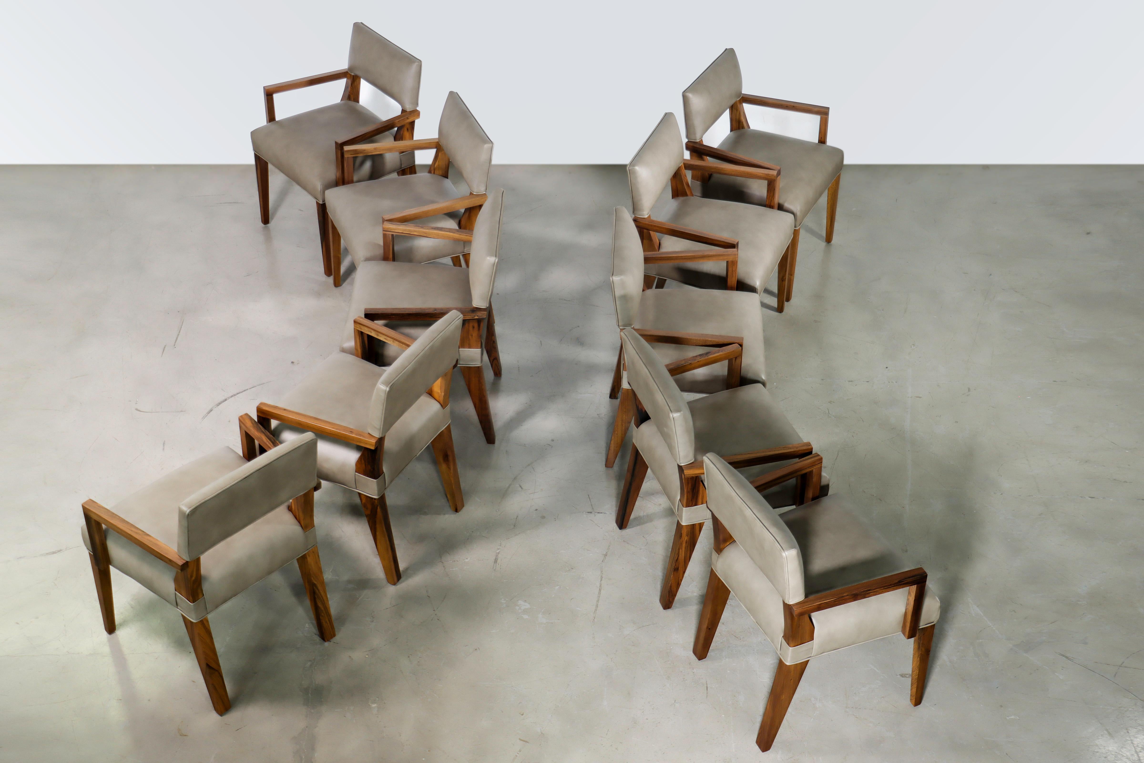 Moderner COM-Sessel aus Argentinischem exotischem Holz und Leder von Costantini, Bruno im Angebot 6
