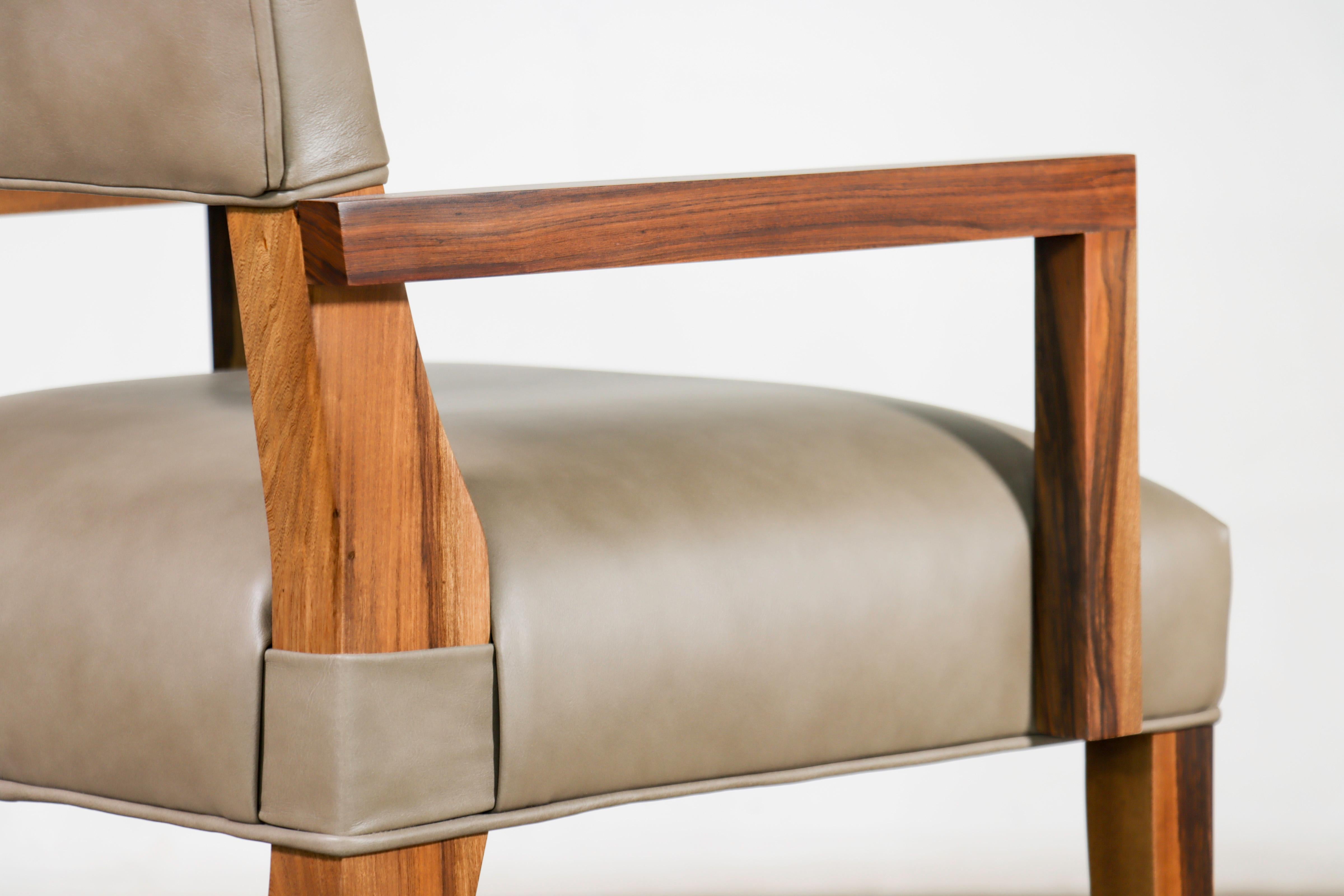 Moderner COM-Sessel aus Argentinischem exotischem Holz und Leder von Costantini, Bruno im Angebot 3