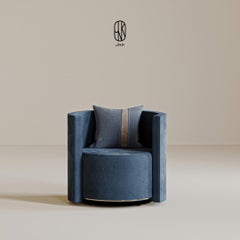 Modern Como Armchair 2 by JNK, Hand-Crafted Suede & Steel, Turkey