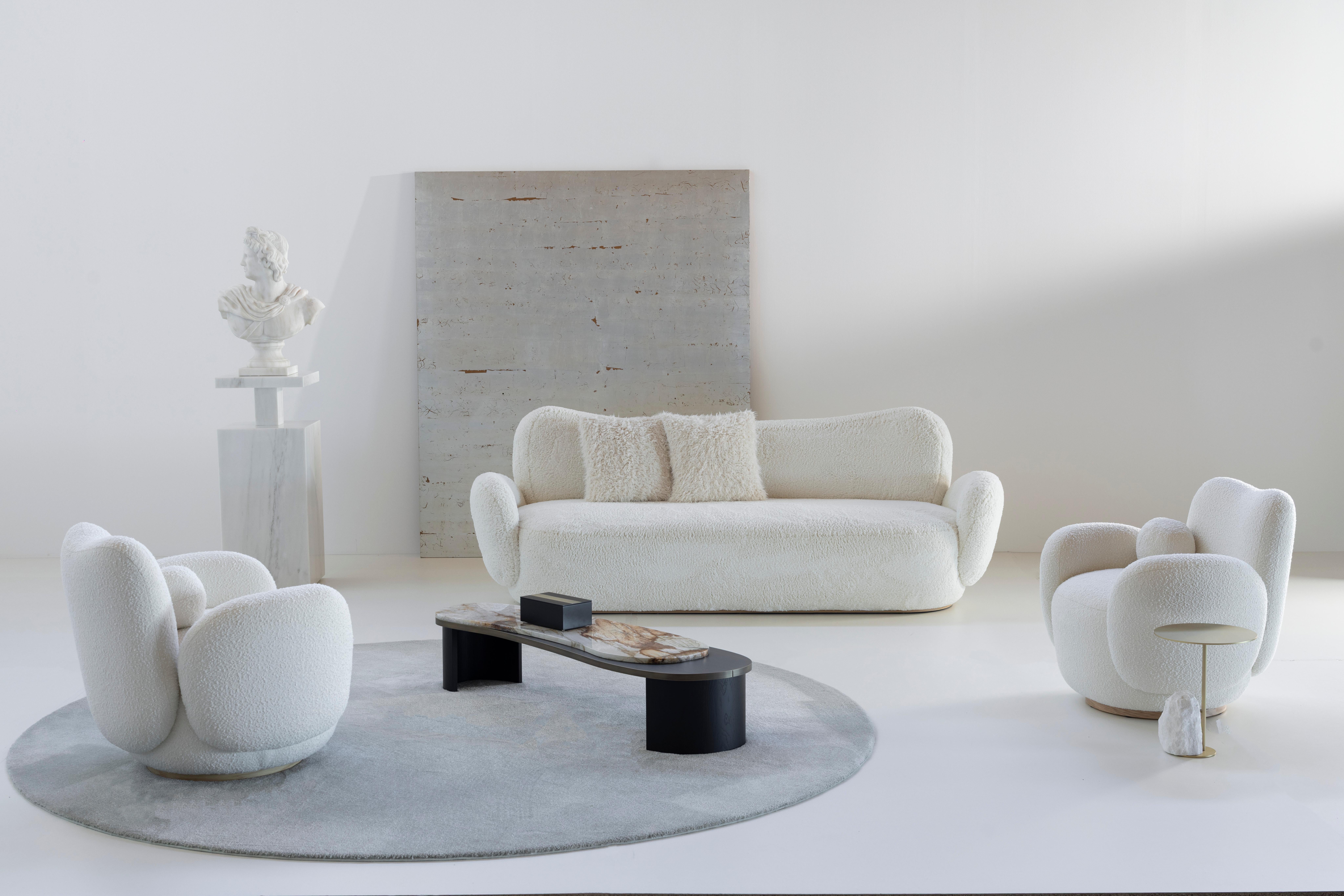 The Moderns Conchula Accent Chair, Armchair, Swivel, Italian Mohair, Greenapple en vente 7