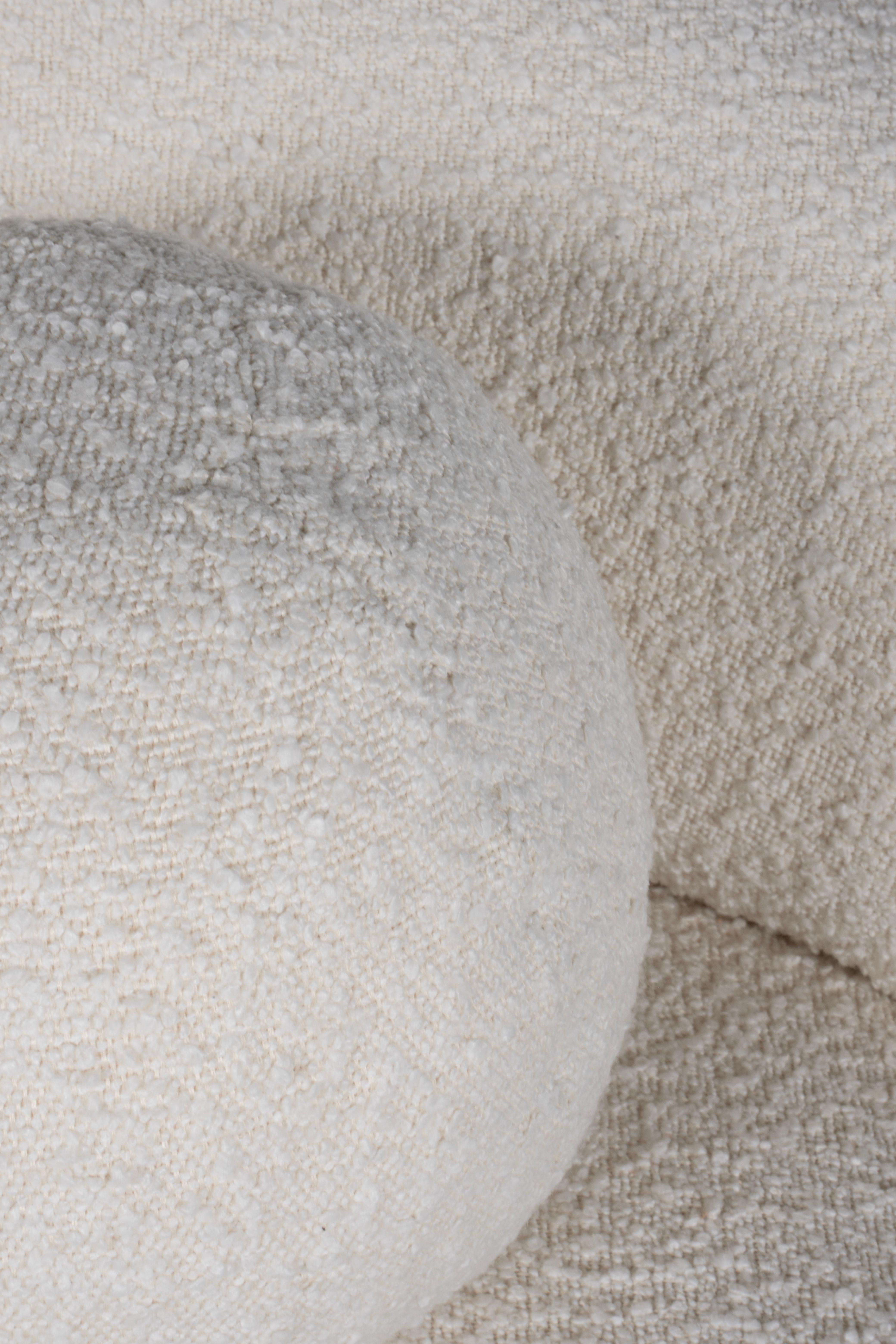 Wool Modern Conchula Corner Sofa, White Bouclé, Handmade in Portugal by Greenapple For Sale