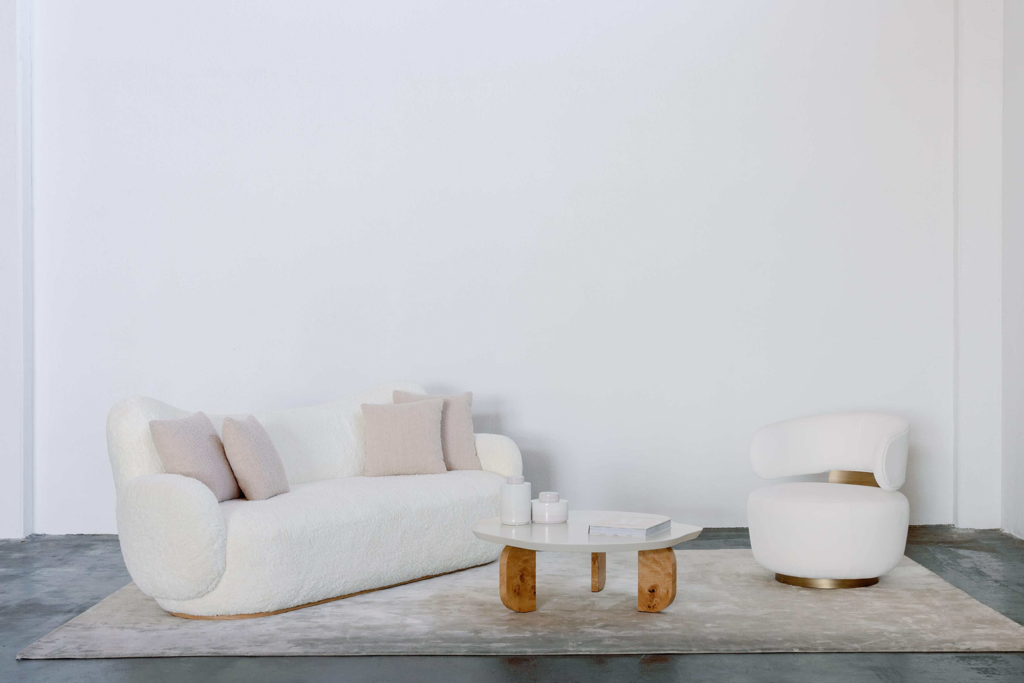 The Moderns Conchula Curved Sofa, Ivory Bouclé, Handmade in Portugal by Greenapple en vente 8