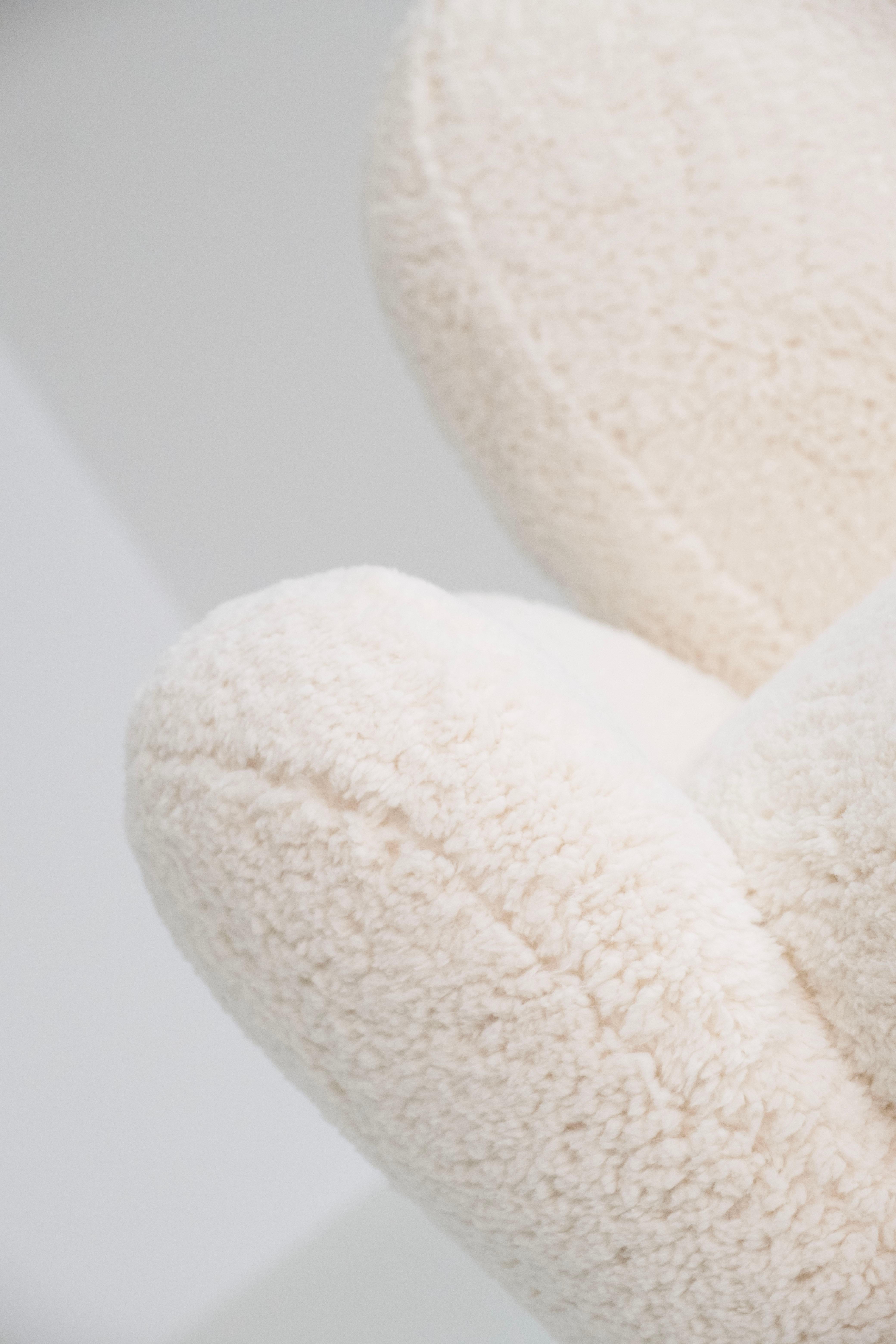 The Moderns Conchula Curved Sofa, Ivory Bouclé, Handmade in Portugal by Greenapple en vente 1