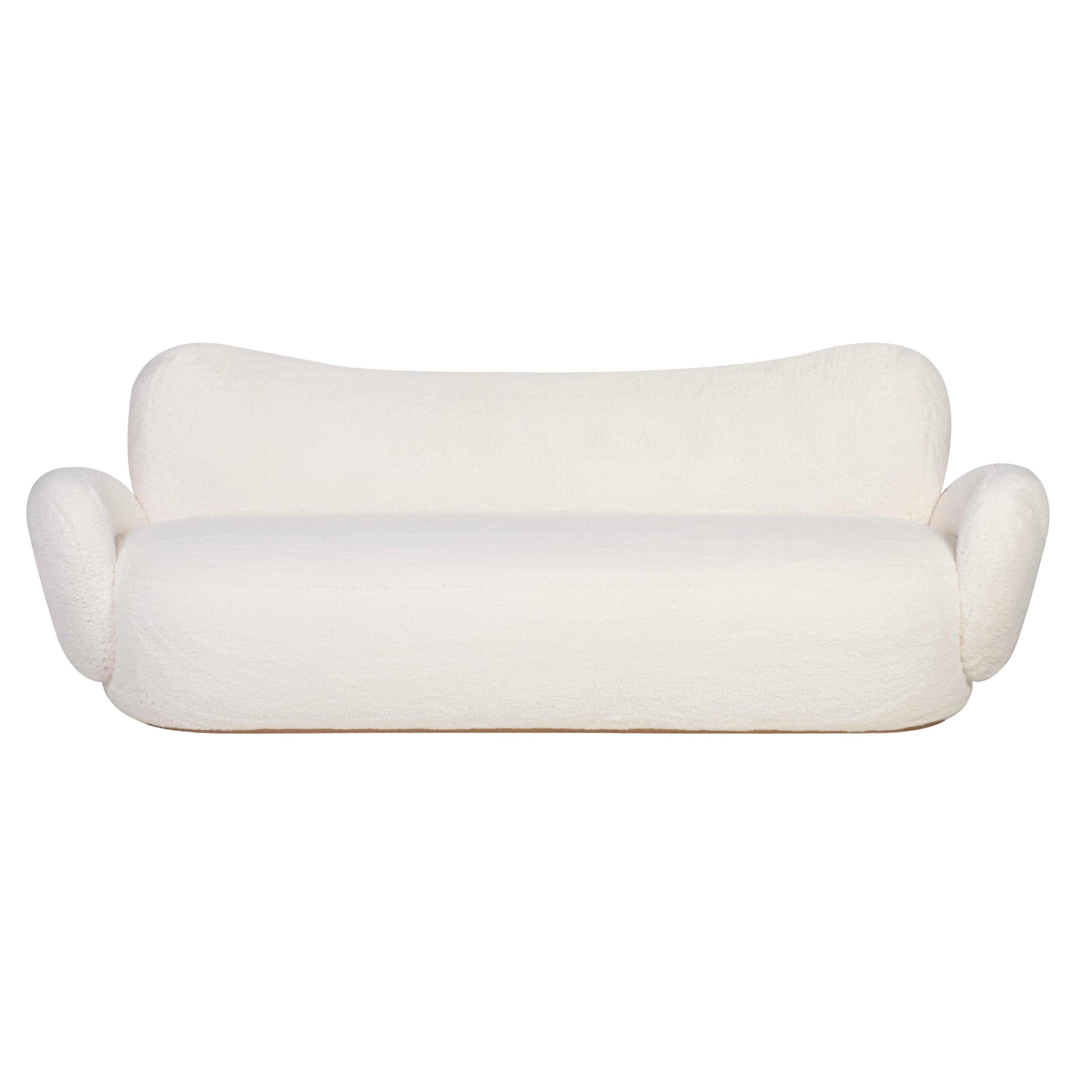 The Moderns Conchula Curved Sofa, Ivory Bouclé, Handmade in Portugal by Greenapple en vente