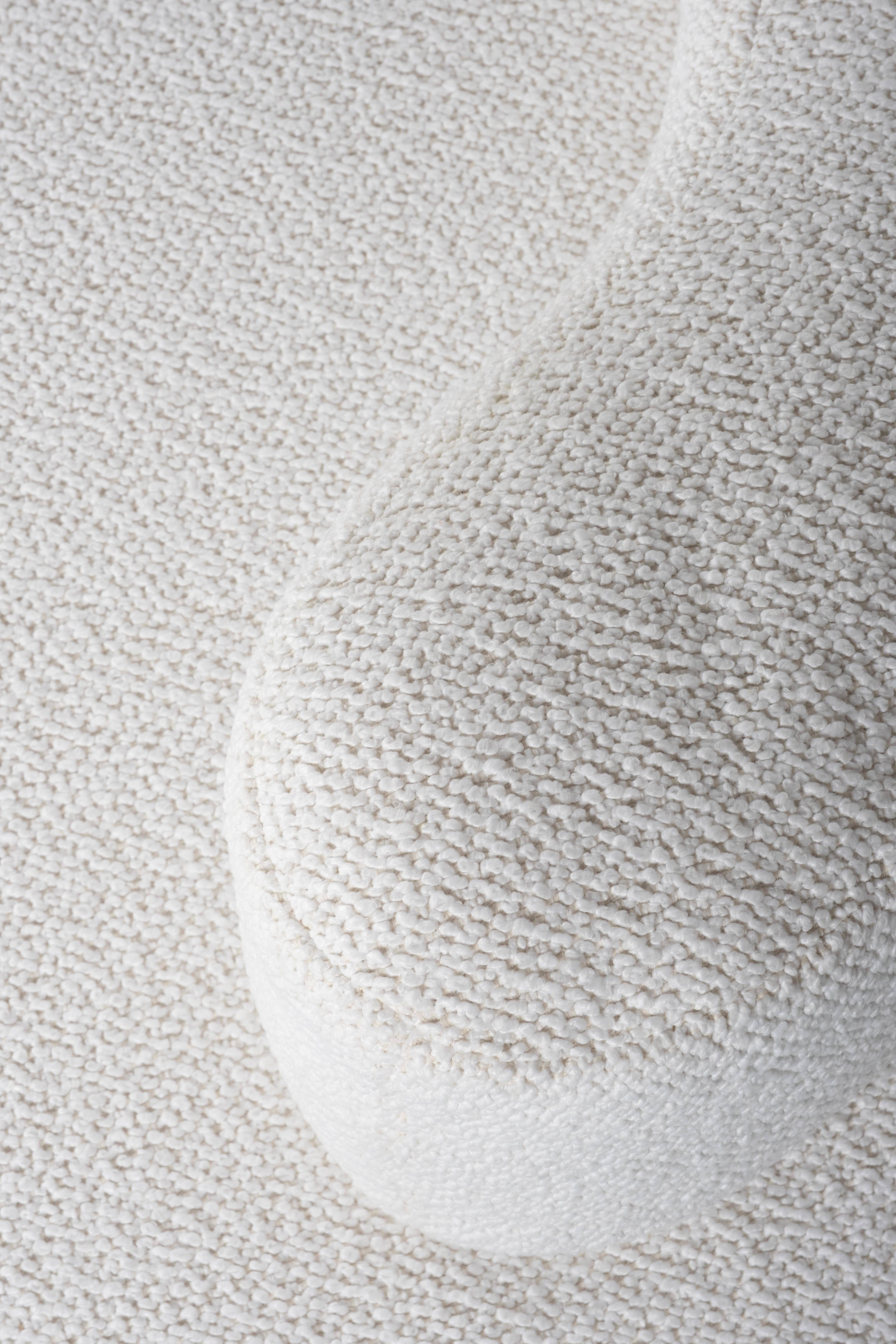 Mid-Century Modern Conchula Day Bed, DEDAR White Bouclé, Handmade by Greenapple For Sale 8
