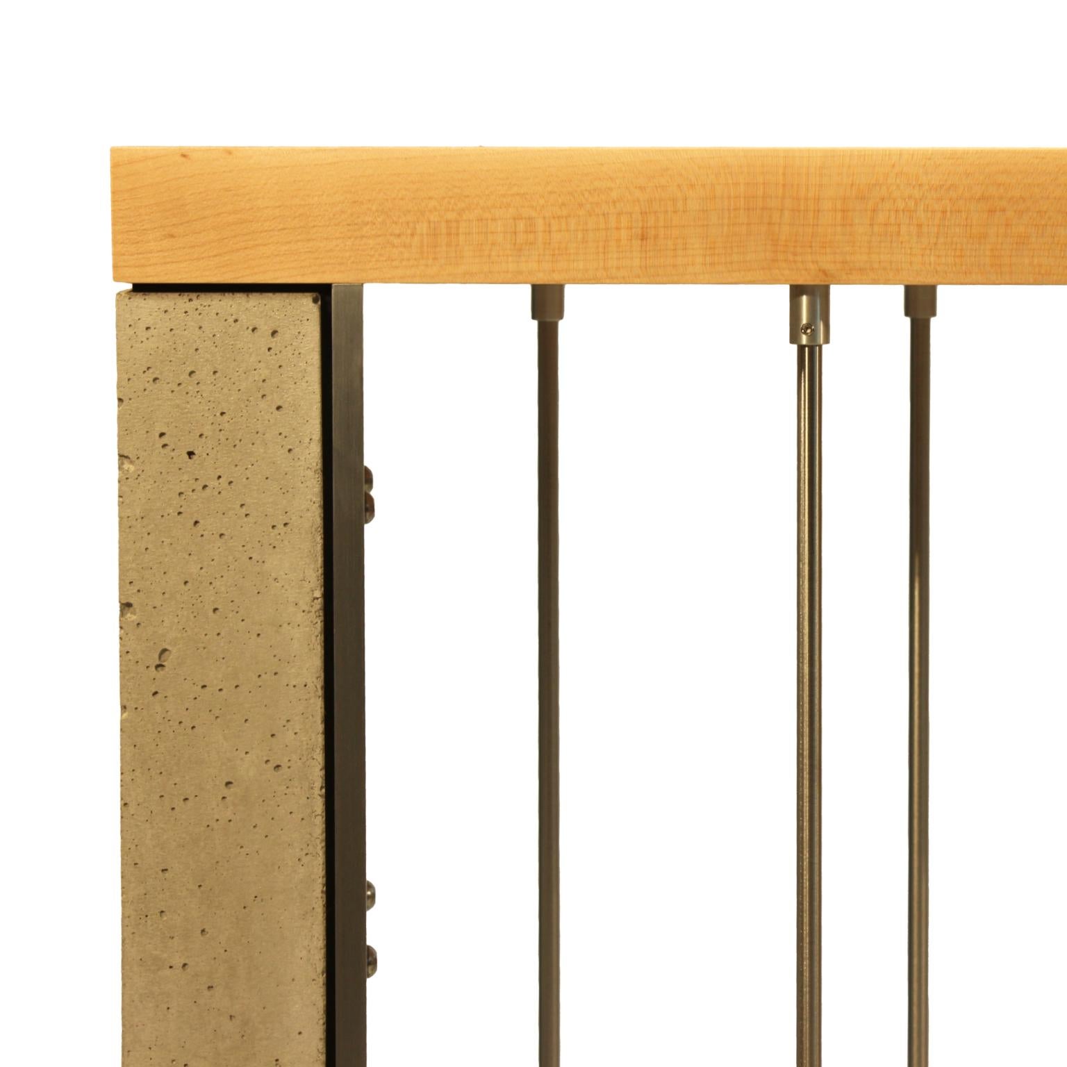 Brushed Modern Concrete and Metal Console Table by Peter Harrison For Sale