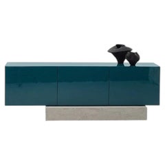 Modern Concrete Base and Gloss Lacquered Sideboard Buffet Mogg Block RAL 5020