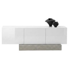 Modern Concrete Base and Gloss Lacquered Sideboard Buffet Mogg Block RAL 9016